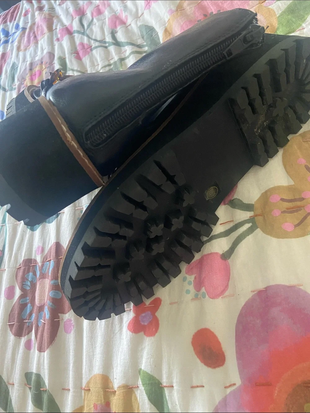 Coconuts by Matisse Black Leather Platform Ankle Boots with Tortoiseshell Chain